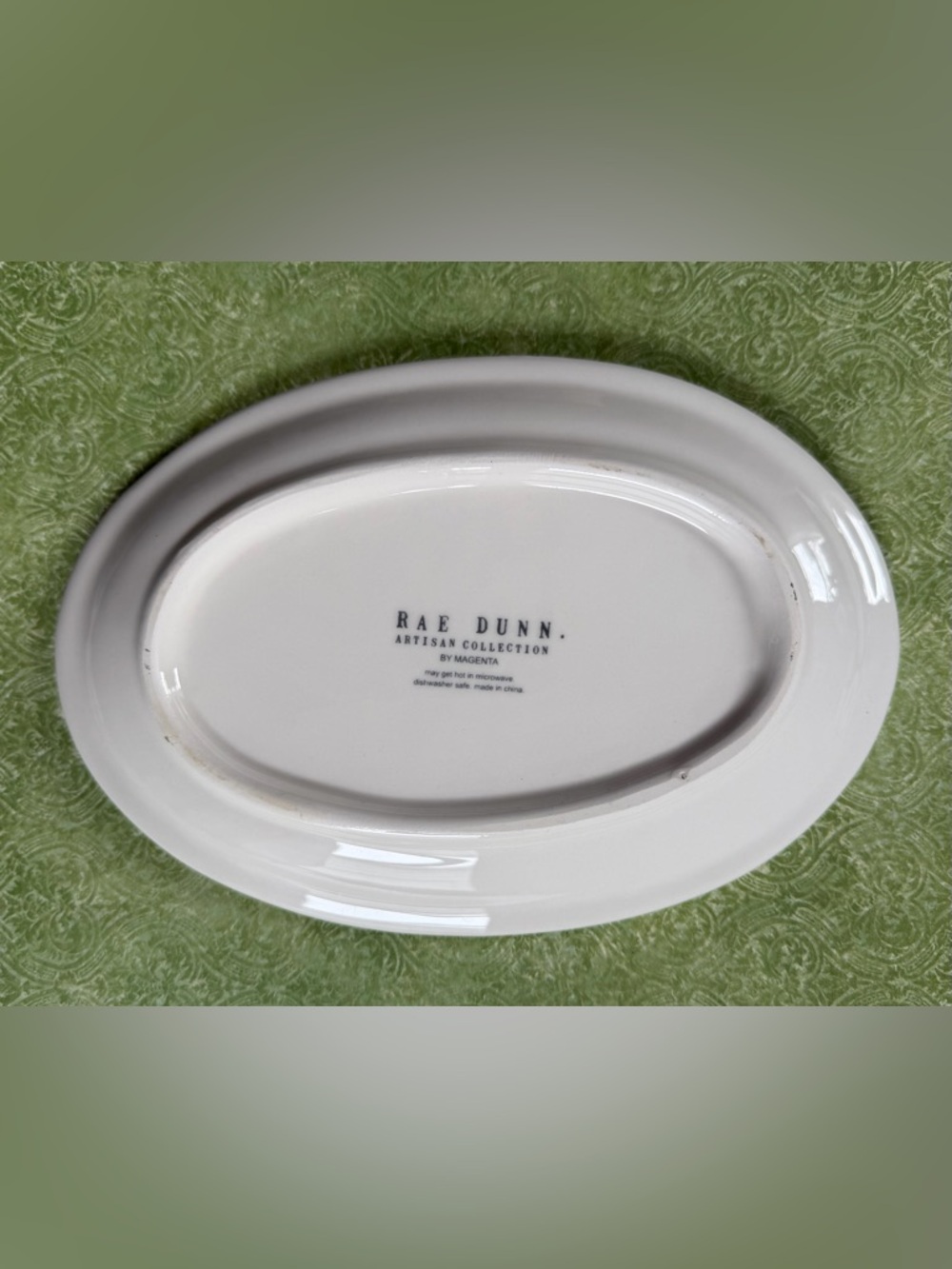 Rae Dunn NIBBLE Plate Artisan Collection Oval 8" Snack Appetizer Farmhouse White - Picture 6 of 8
